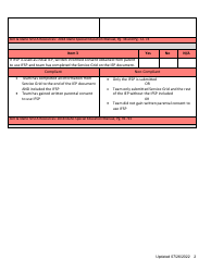 Preschool Iep File Review Checklist - Idaho, Page 2