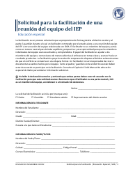 Document preview: Solicitud Para La Facilitacion De Una Reunion Del Equipo Del Iep - Educacion Especial - Idaho (Spanish)