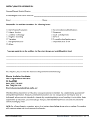 Mediation Request Form - Special Education - Idaho, Page 2