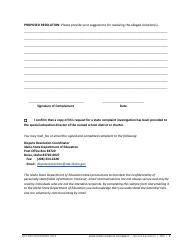 State Administrative Complaint Form - Special Education - Idaho, Page 3