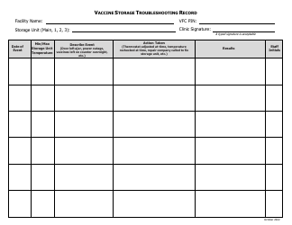 Iowa Vaccine Storage Troubleshooting Record Download Fillable PDF 2021 ...