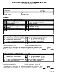Document preview: Storage and Handling Incident Response Worksheet - Iowa
