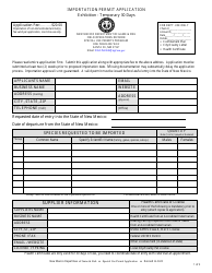 Document preview: Importation Permit Application Exhibition - Temporary 30 Days - New Mexico