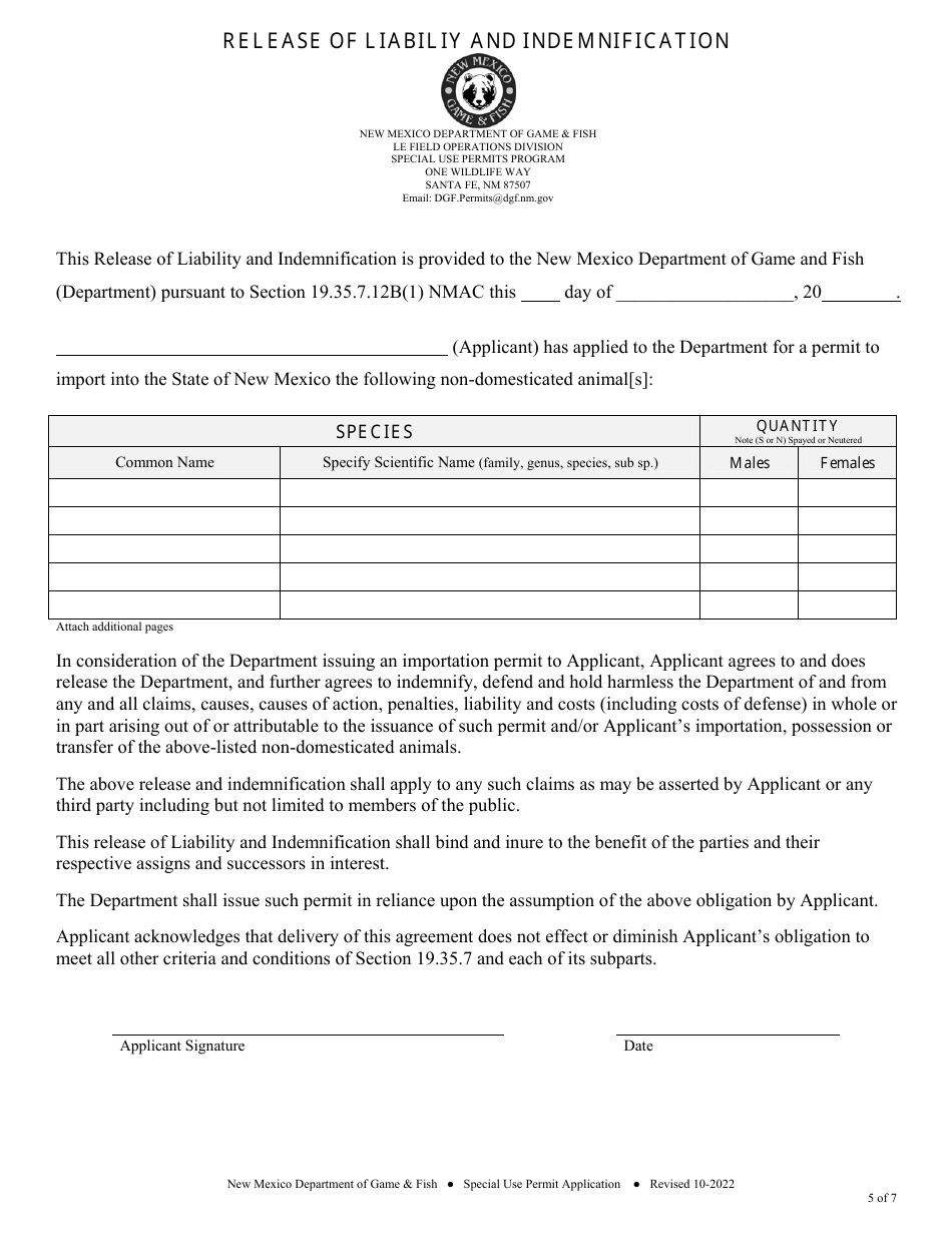 Qualified Expert Importation Application - New Mexico, Page 5