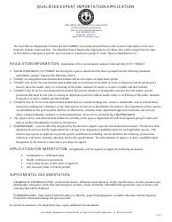 Document preview: Qualified Expert Importation Application - New Mexico