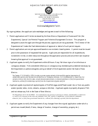 Aquaculture Permit Application - New Mexico, Page 3
