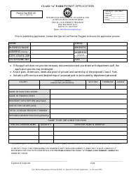 Document preview: Class "a" Park Permit Application - New Mexico