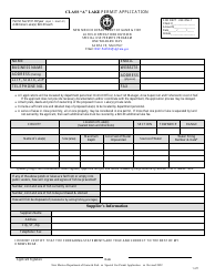 Document preview: Class "a" Lake Permit Application - New Mexico