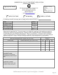 Document preview: Commercial Collecting Permit Application - Amphibians & Reptiles - New Mexico