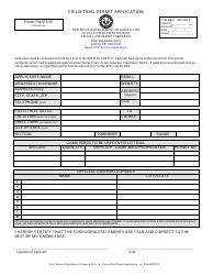 Document preview: Field-Trial Permit Application - New Mexico