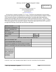 Document preview: Special Event Fishing Request Form - New Mexico