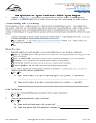 Form AGR2500 New Application for Organic Certification - Wsda Organic Program - Washington, Page 4