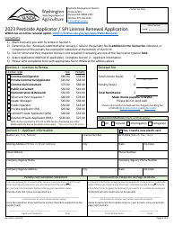 Document preview: Form AGR-4280-A Pesticide Applicator/Spi License Renewal Application - Washington