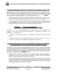 Form 1000 Pre-buyout Negotiations Disclosure Form - City and County San Francisco, California (English/Spanish/Chinese)