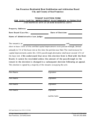 Tenant Election Form for 100% Capital Improvement Passthrough Alternative - City and County of San Francisco, California, Page 2