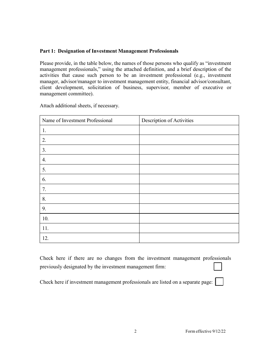 Disclosure Report of Political Contributions by Investment Management Firm - New Jersey, Page 2