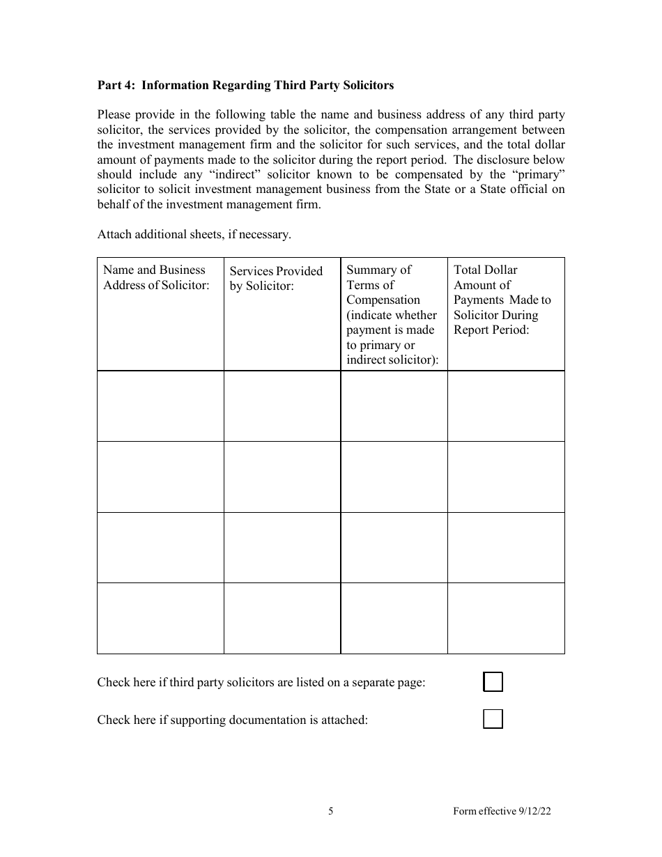 Disclosure Report of Political Contributions by Investment Management Firm - New Jersey, Page 5