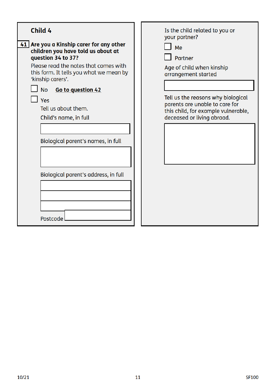 Form SF100 Sure Start Maternity Grant - United Kingdom, Page 11