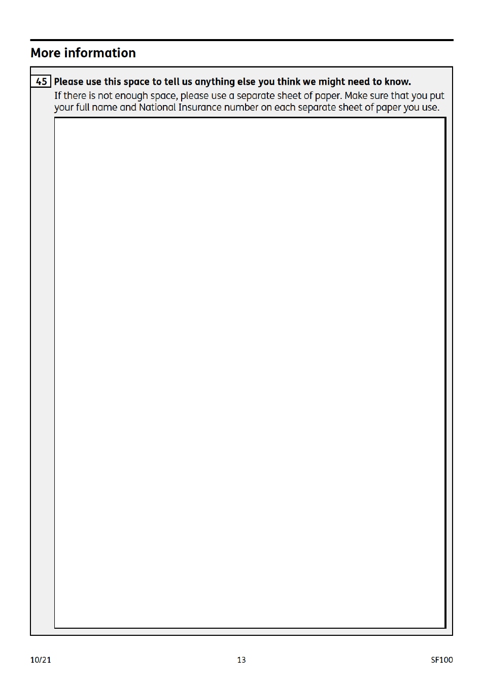 Form SF100 Sure Start Maternity Grant - United Kingdom, Page 13