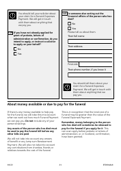 Form SF200ADULT Social Fund Funeral Expenses Payment for an Adult - United Kingdom, Page 21