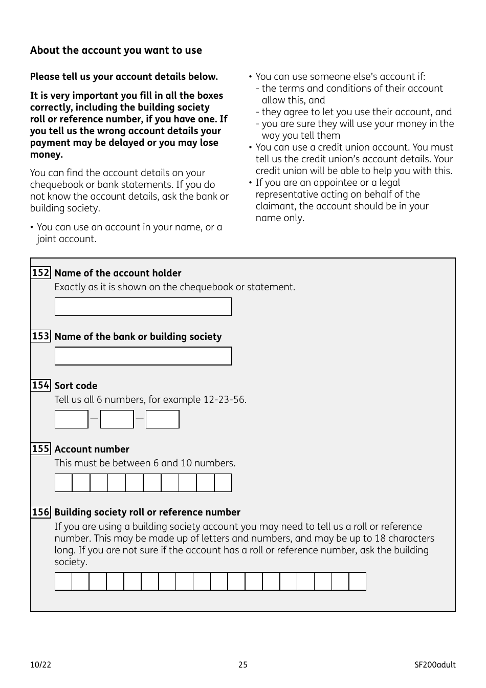 Form SF200ADULT Social Fund Funeral Expenses Payment for an Adult - United Kingdom, Page 25