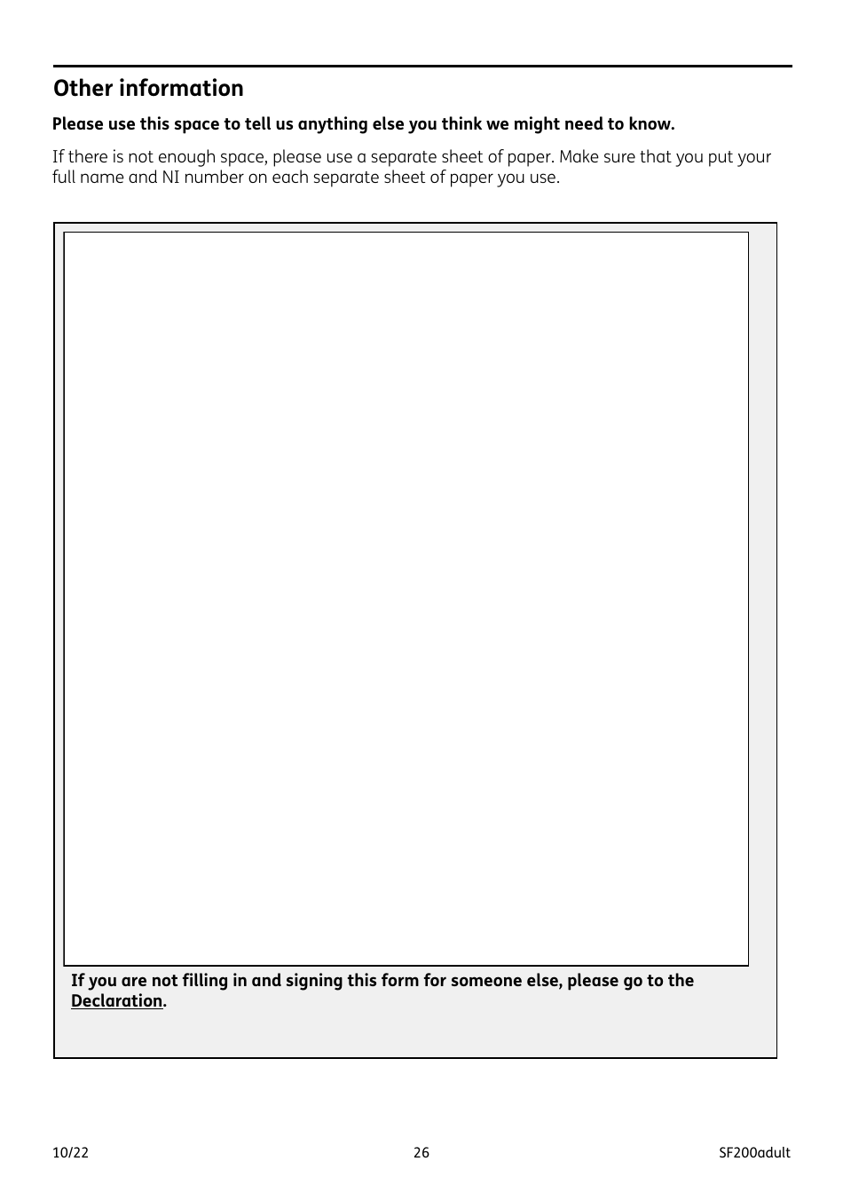 Form SF200ADULT Social Fund Funeral Expenses Payment for an Adult - United Kingdom, Page 26