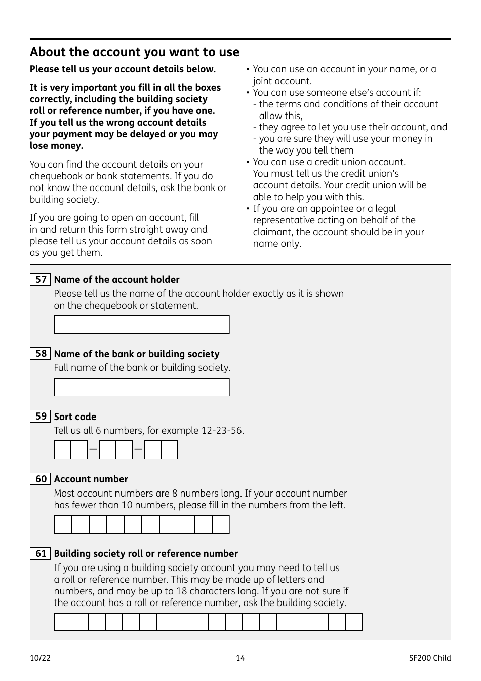 Form SF200 CHILD Funeral Expenses Payment for a Child - United Kingdom, Page 14