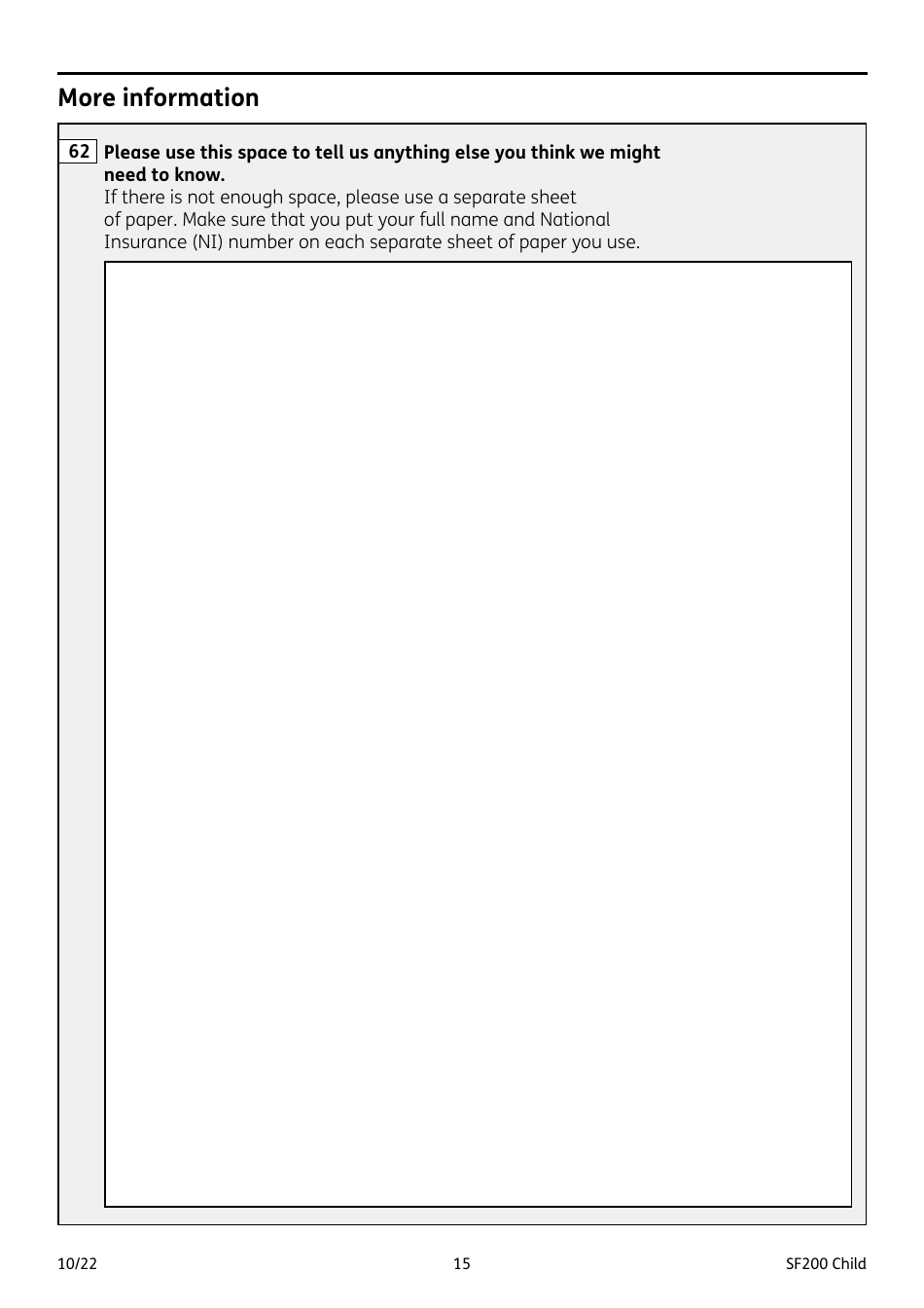 Form SF200 CHILD Funeral Expenses Payment for a Child - United Kingdom, Page 15