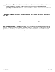 Form AGR-2199 Annual Civil Rights Training Checklist for Frontline Staff, Volunteers, and Managers - Washington, Page 3
