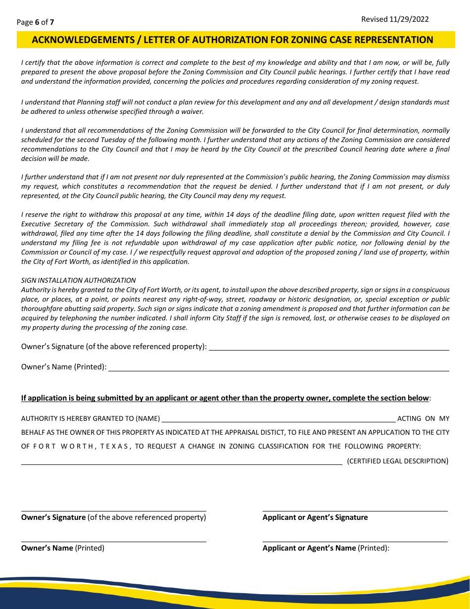 Zoning Change / Site Plan Application - City of Fort Worth, Texas, Page 6