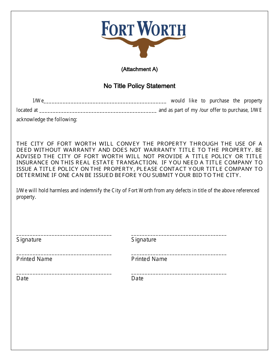Tax-Foreclosed Property - Direct Sale Request Form - City of Fort Worth, Texas, Page 3