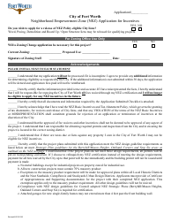Neighborhood Empowerment Zone (Nez) Application for Incentives - City of Fort Worth, Texas, Page 4