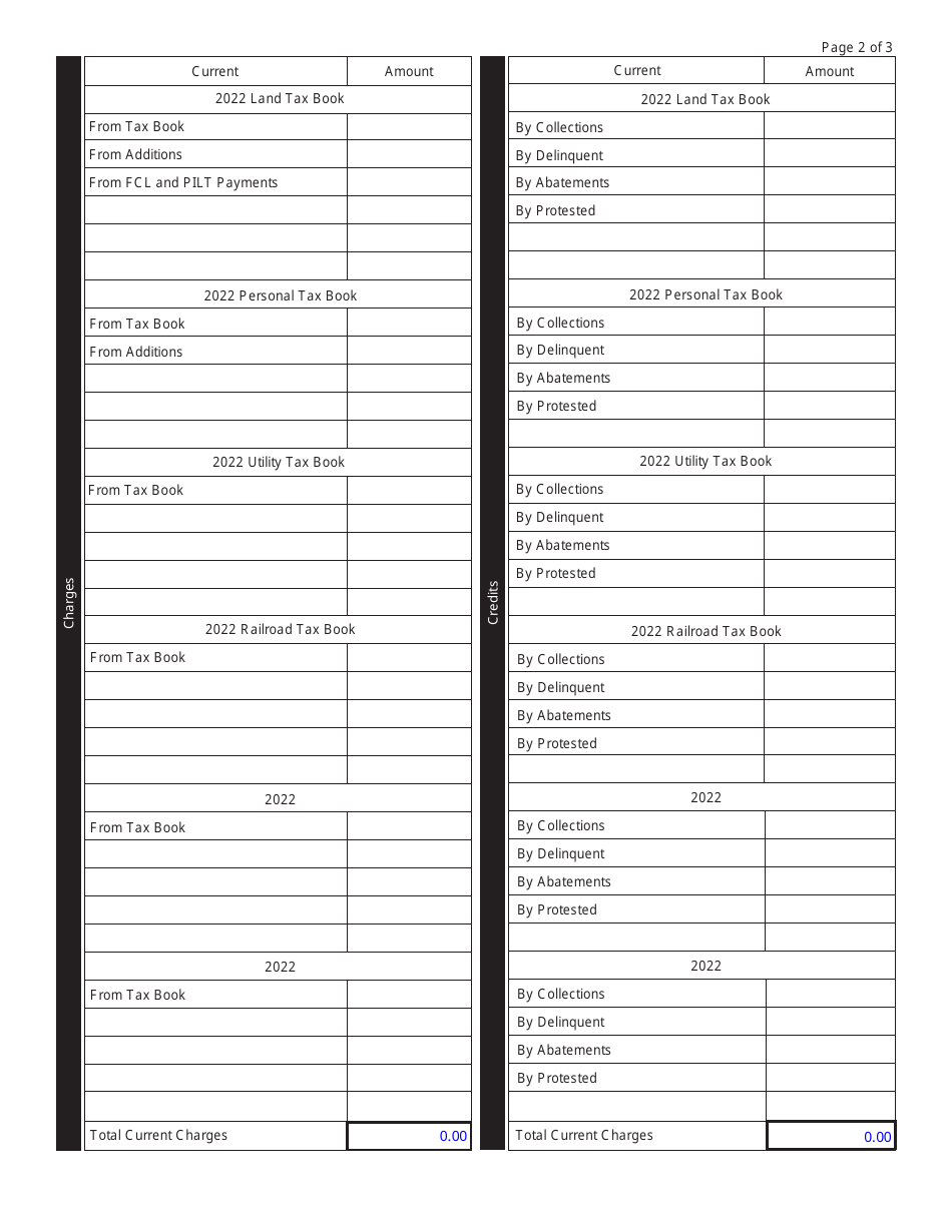 Form 205 Collectors Annual Settlement - Missouri, Page 2