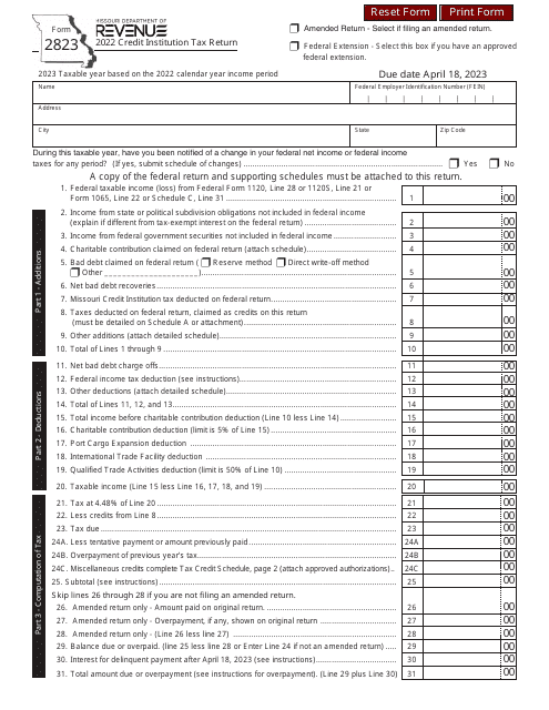 Form 2823 2022 Printable Pdf