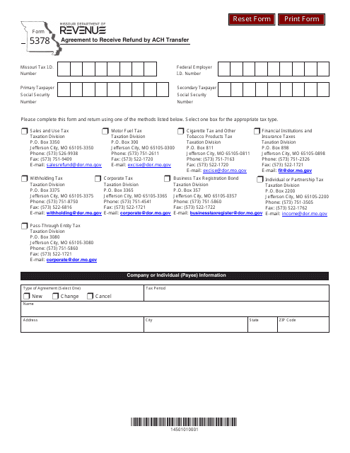 Form 5378  Printable Pdf