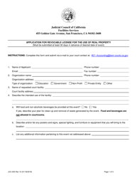 Document preview: Form JCC-003 Application for Revocable License for the Use of Real Property - County of Kern, California