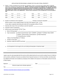 Form JCC-003 Application for Revocable License for the Use of Real Property - County of Kern, California, Page 2