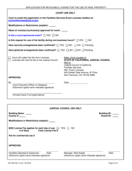 Form JCC-003 Application for Revocable License for the Use of Real Property - County of Kern, California, Page 3