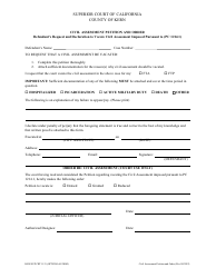 Document preview: Form KRN SUP CRT1121 Defendant's Request and Declaration to Vacate Civil Assessment Imposed Pursuant to (Pc 1214.1) - County of Kern, California