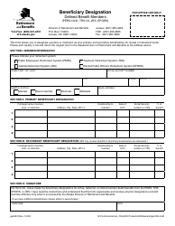 Document preview: Form GEN053 Beneficiary Designation - Defined Benefit Members (Pers I/II/Iii, Trs I/II, Jrs, Epors) - Alaska
