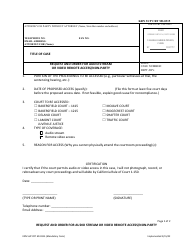 Form KRN SUP CRT MI-0315 Request and Order for Audio Stream or Video Remote Access/Non-party - County of Kern, California