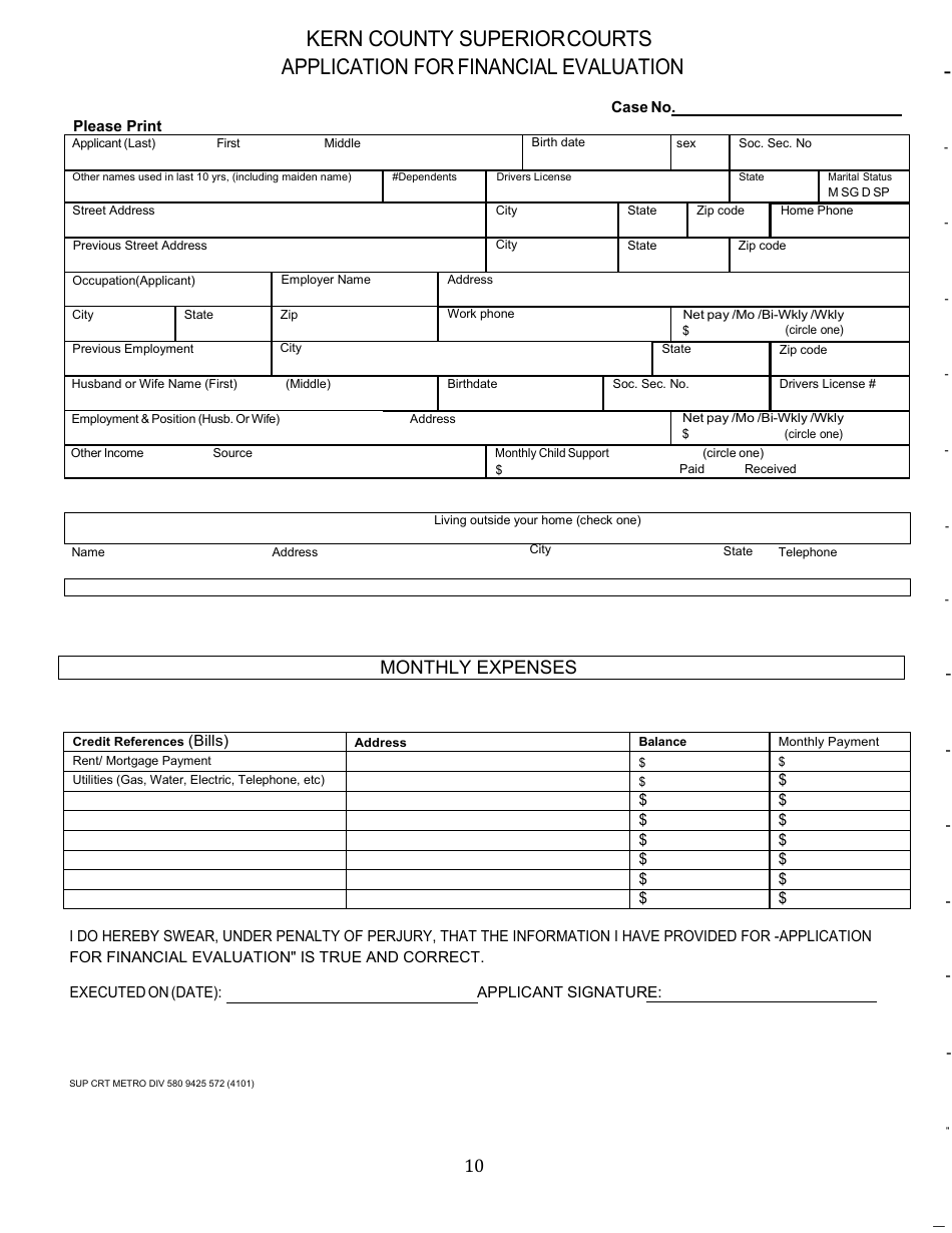 Form SUP CRT METRO DIV580 9425 572 (4101) Fcs Petition to Terminate Parental Rights - County of Kern, California, Page 10