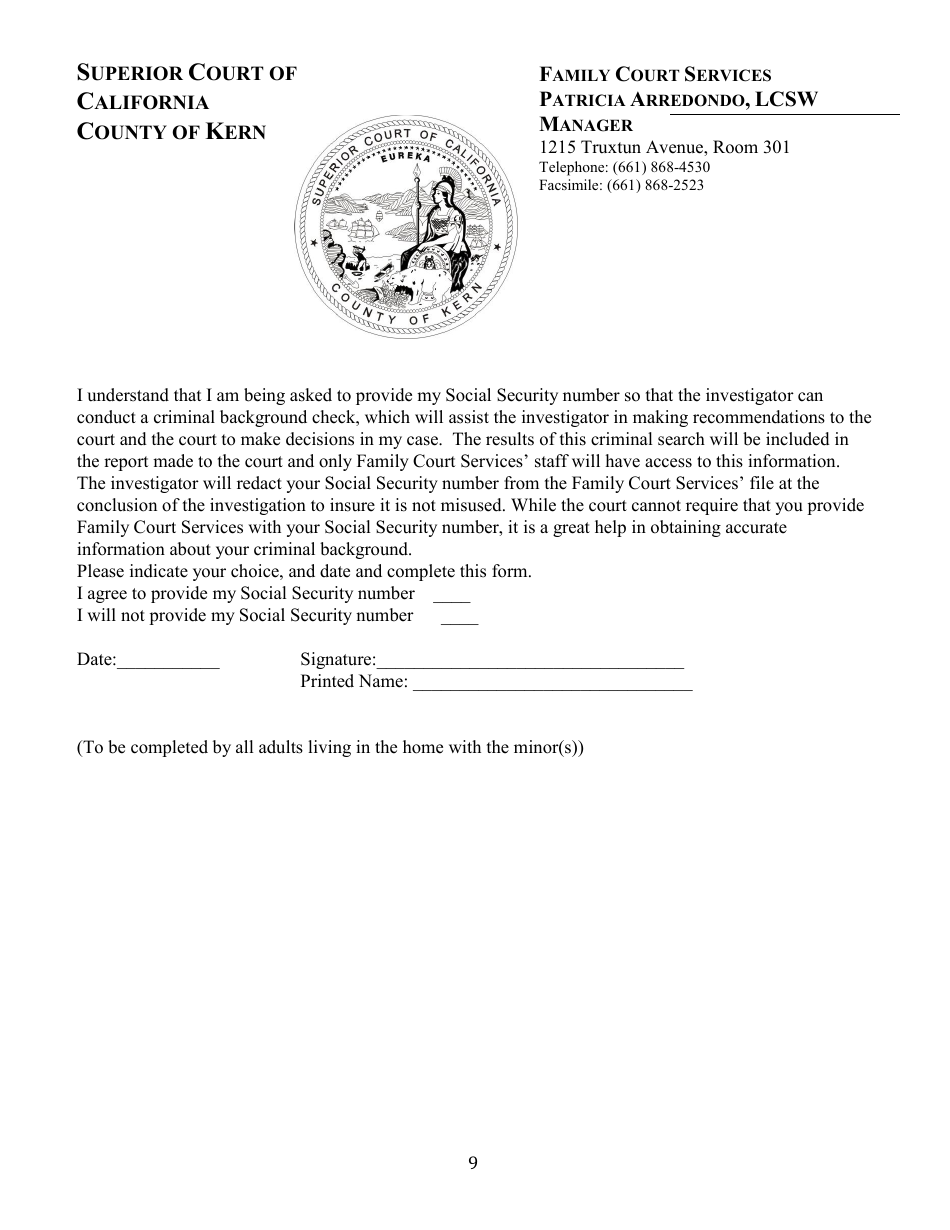 Petition for Step Parent Adoption - County of Kern, California, Page 9