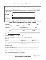 Minor(S) Marriage Intake Questionnaire - County of Kern, California, Page 2