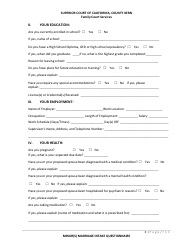 Minor(S) Marriage Intake Questionnaire - County of Kern, California, Page 4