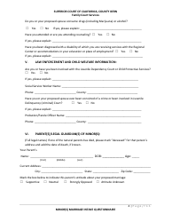 Minor(S) Marriage Intake Questionnaire - County of Kern, California, Page 5