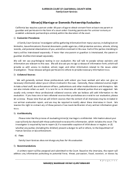 Minor(S) Marriage Intake Questionnaire - County of Kern, California, Page 8