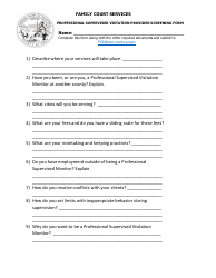Professional Supervised Vistation Provider Screening Form - County of Kern, California, Page 2