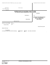Form CI115 Affidavit for Issuance of Writ of Execution and Order - County of Kern, California