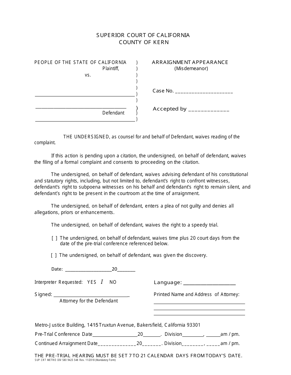 Form SUP CRT METRO DIV580 9425 548 Download Printable PDF or Fill ...